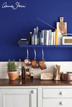 Napoleonic Blue kitchen, Provence, Paris Grey, Mahogany look table top image 1 (1).jpg